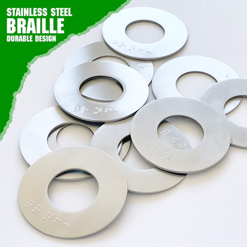 Braille Stainless Steel NFC & QR Code Interactive Discs - Image 3