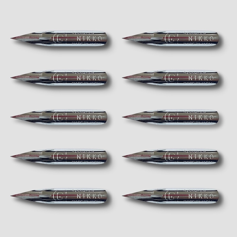 NIKKO PEN NIB G Type Chrome plated 10 pcs./Pack - Made in Japan